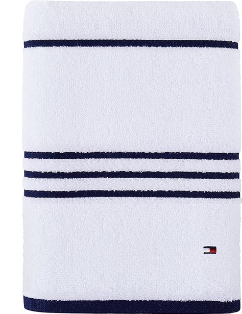 Tommy Hilfiger Toalla de baño moderna con rayas americanas, .